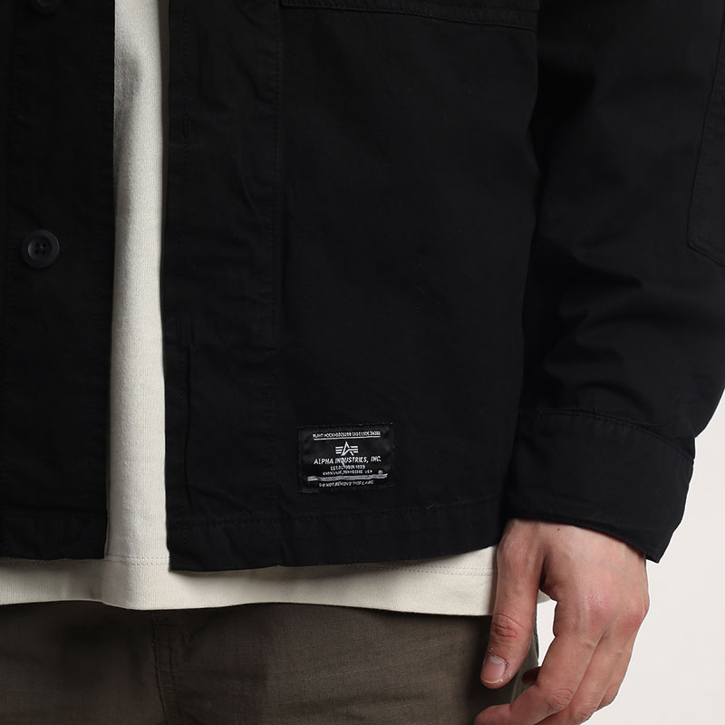 мужская черная куртка Alpha Industries Contrast Shirt Jacket MJC53003C1-black - цена, описание, фото 4